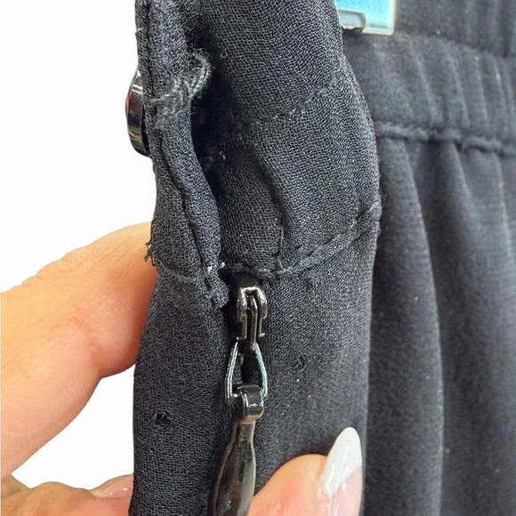 Vintage Vera Cristina Black Embellished Layered Silk Midi Skirt Evening Style - Picture 8 of 10